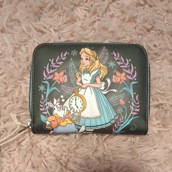 Disney Alice In Wonderland Winter Drawing Mini Zipper Wallet - Picture 4 of 5